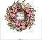 Summer 22 Inch Wreath for Front Door, Artificial Floral Wreath with Roses, Wild Flowers, Leaves, and Welcome Board, Farmhouse Indoor/Outdoor Wall Decor